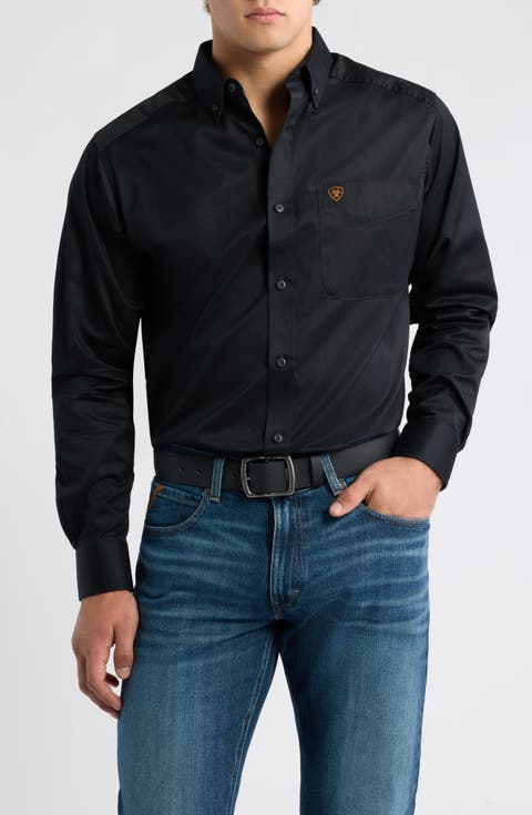 Solid Twill Classic Fit Button Down Shirt