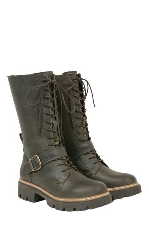 Strap Detail Mid Calf Boot