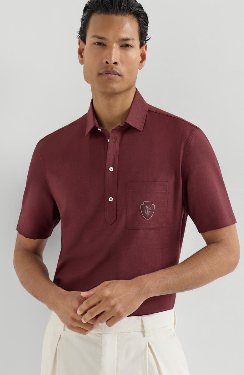 Brunello Cucinelli Poplin polo, Alternate, color, Cherry