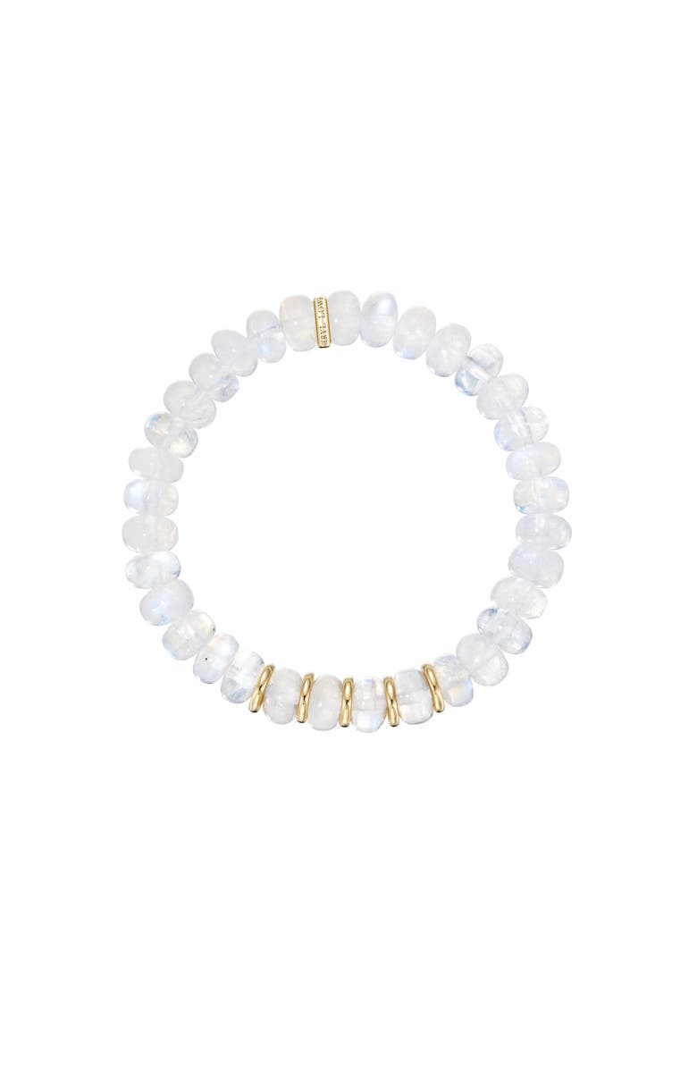 Sheryl Lowe YG Rainbow Moonstone 8mm Bead Bracelet with 5 Gold Rondelles, Alternate, color, Moonstone / 14Kt Yellow Gold