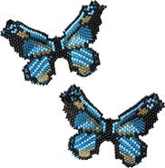 Fosterie Butterfly Blue Embera Earrings