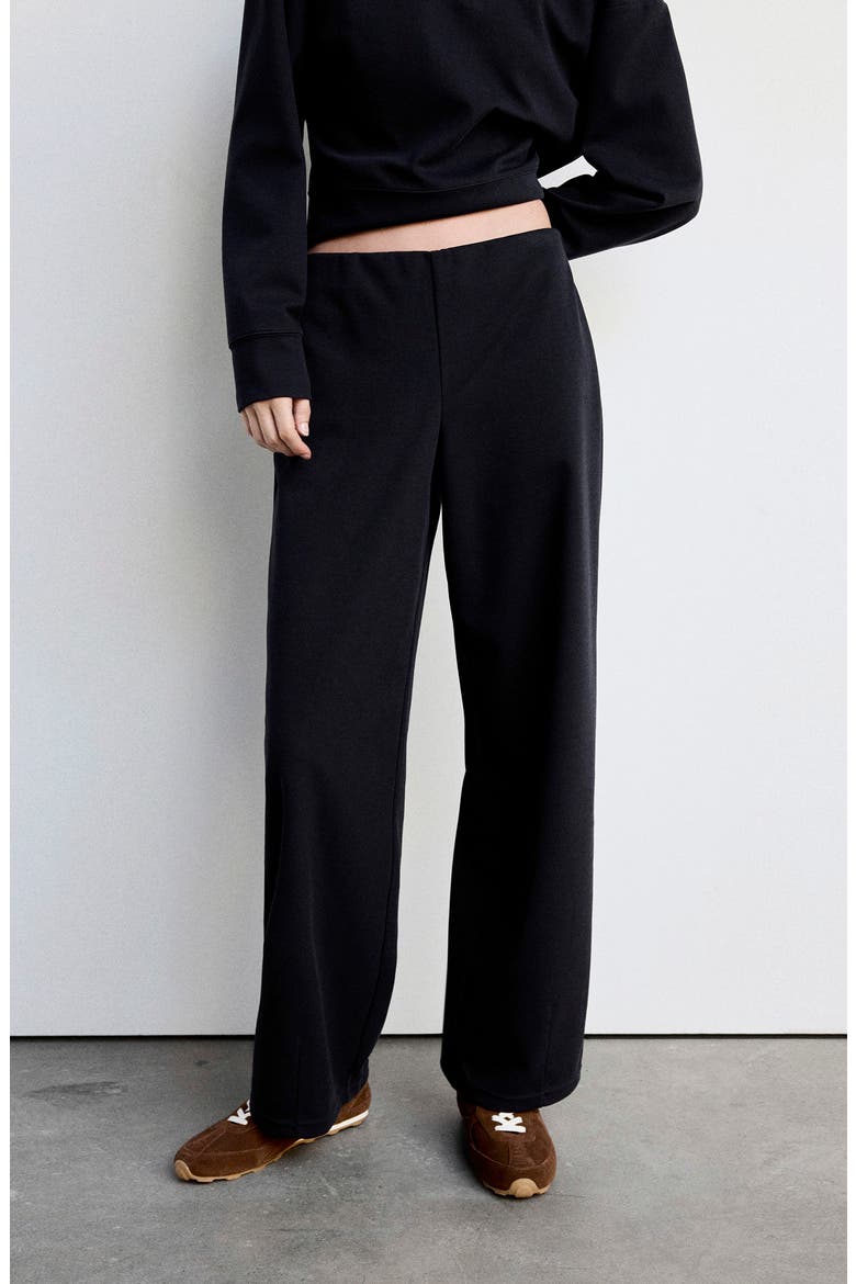 Straight Mid Rise Knit Pants, Alternate, color, NAVY