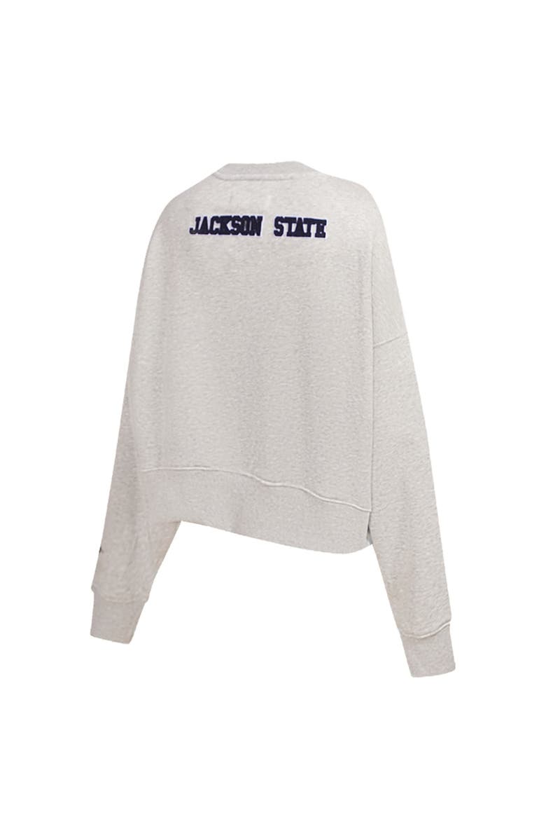 PRO STANDARD Women's Ash Jackson State Tigers Classic 3-Hit Pullover Sweatshirt, Alternate, color, Heather Gray