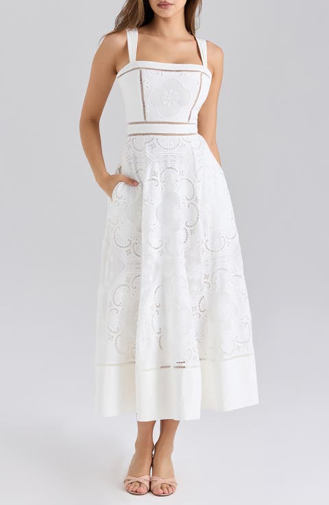 Ava Embroidered A-Line Dress