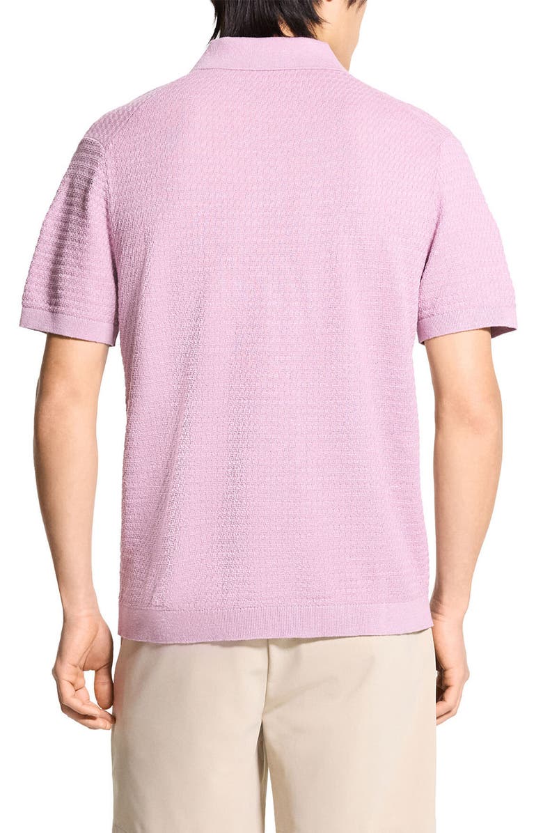 Theory Brenan Linen Blend Polo, Alternate, color, Pale Mauve