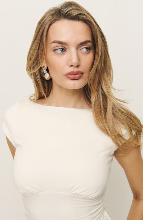 Reformation Madelyn Knit Top In Fior Di Latte