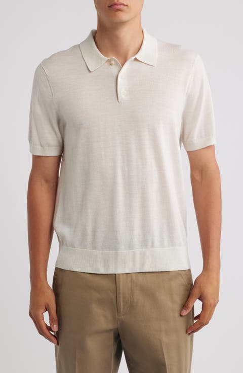 Short Sleeve Merino Wool Polo Sweater