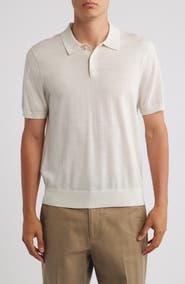 Vince Short Sleeve Merino Wool Polo Sweater