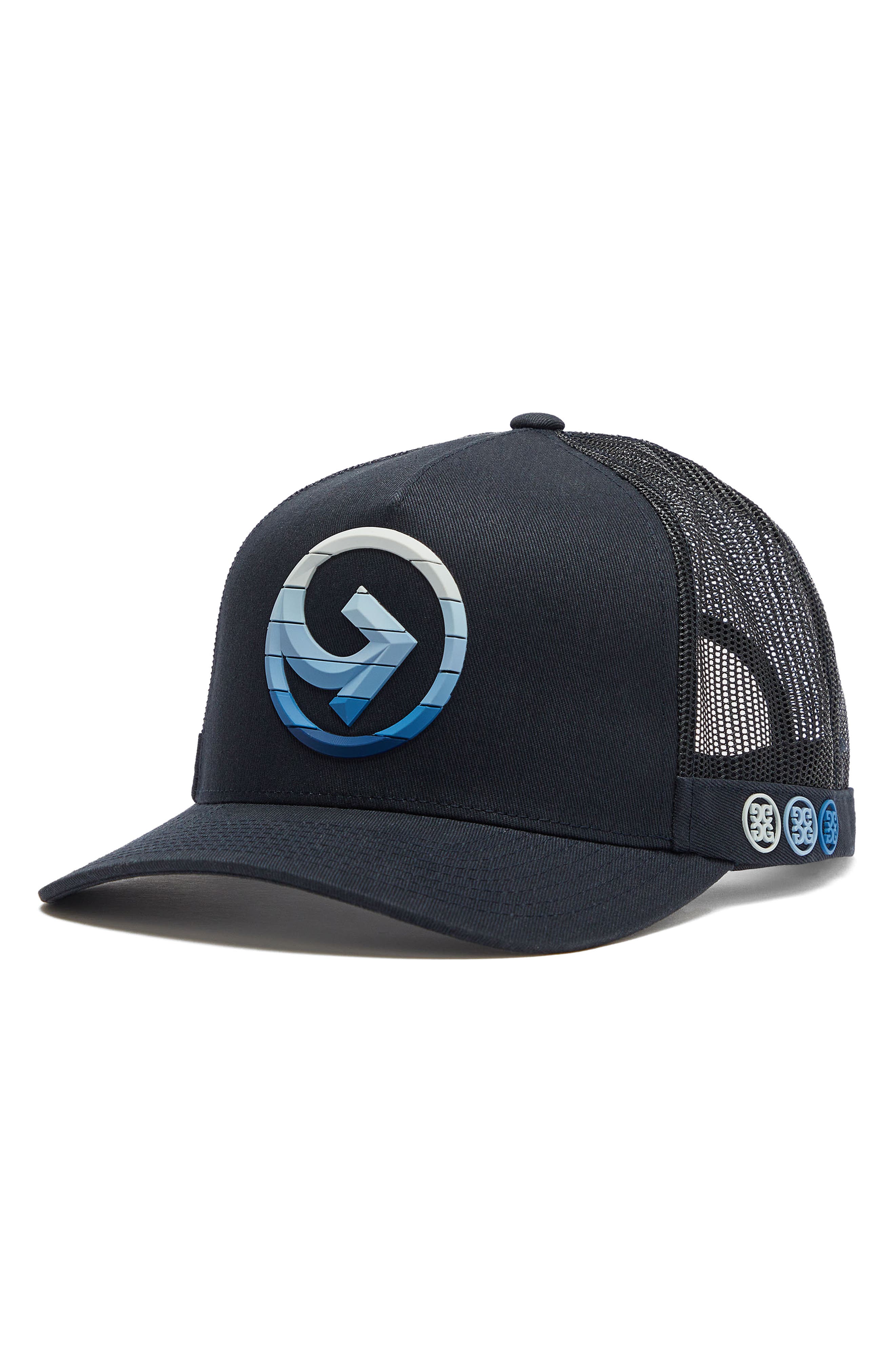G/fore Striped Quarter G Twill Trucker Hat In Ink
