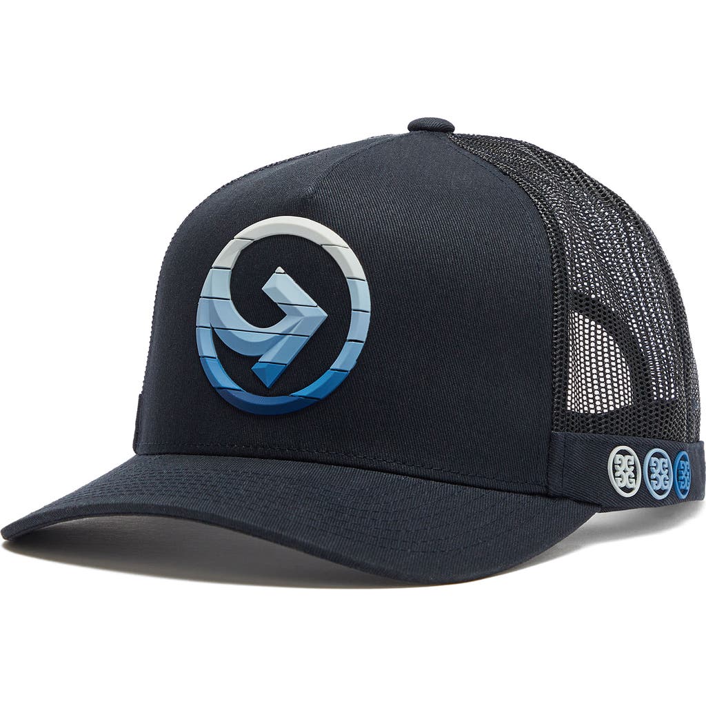 G/fore Striped Quarter G Twill Trucker Hat In Ink