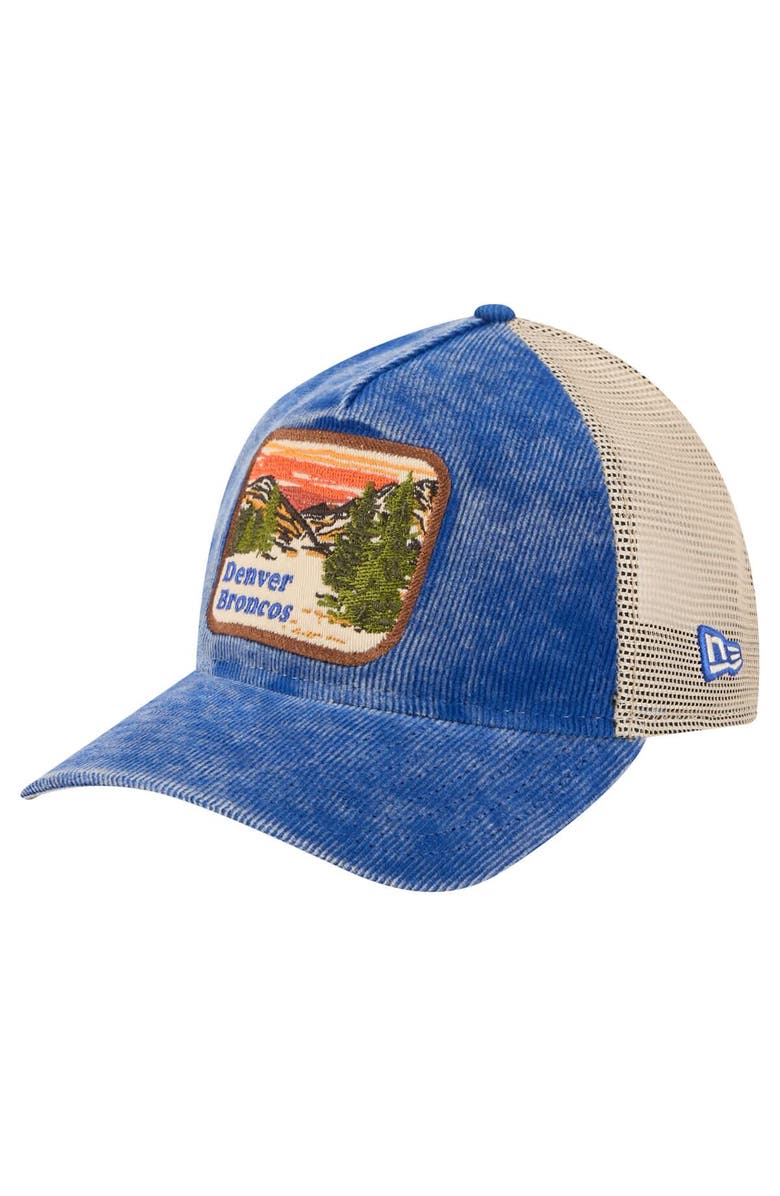 New Era Men's New Era Blue/Cream Denver Broncos Vintage Landscape 9TWENTY A-Frame Adjustable Hat, Alternate, color, 