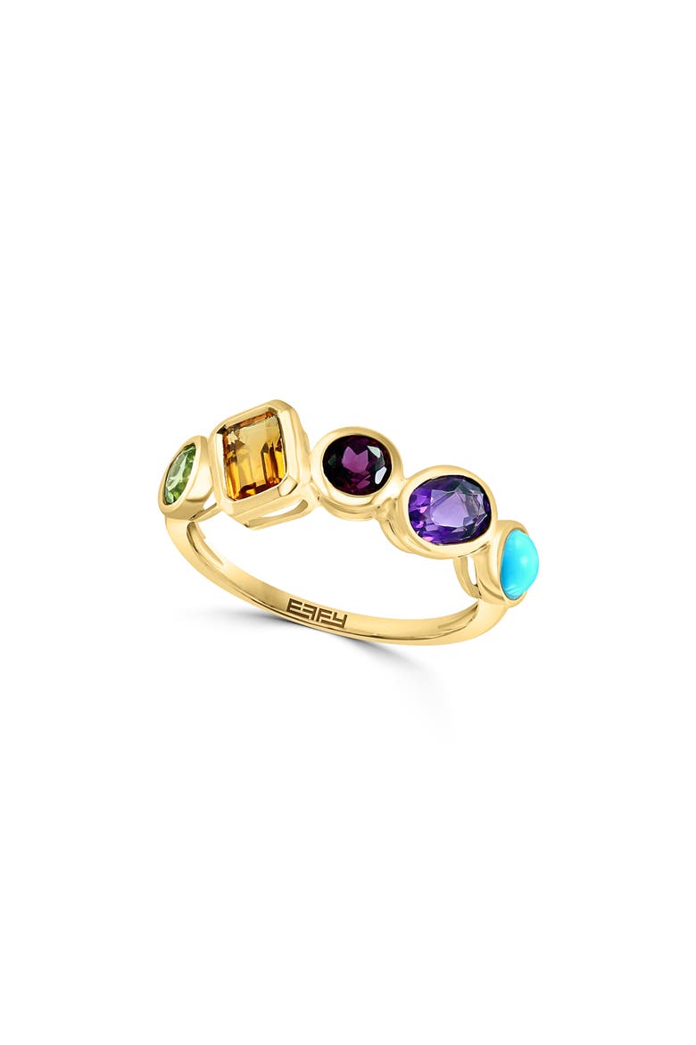 14K Yellow Gold Multicolor Sapphire Ring - Size 7, Main, color, YELLOW