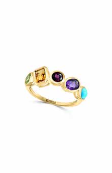 EFFY 14K Yellow Gold Multicolor Sapphire Ring - Size 7