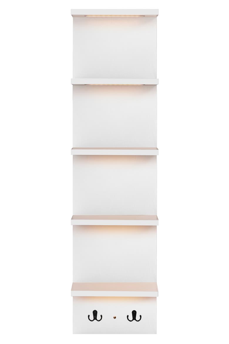 5-Tier Wall Mounted Floating Shelf, Alternate, color, WHITE