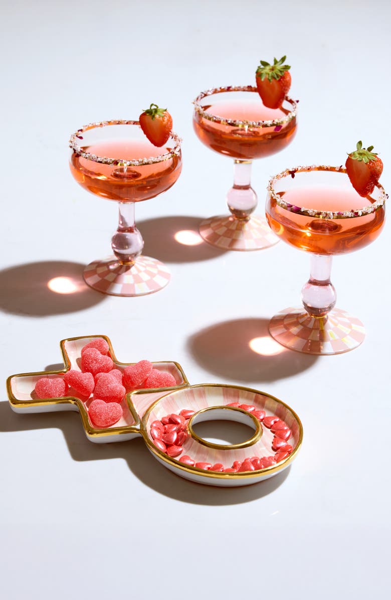 MACKENZIE CHILDS Rosy Check XO Dish, Alternate, color, Rosy