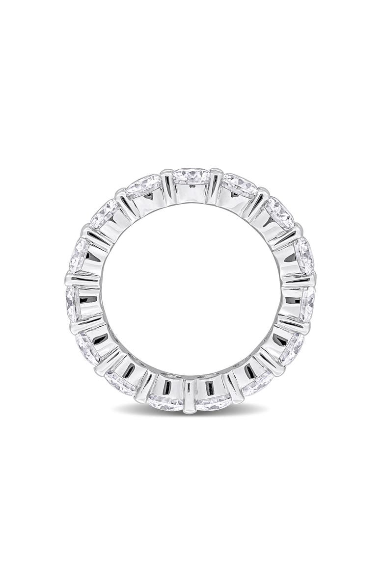 Round Cut Lab-Created Moissanite Eternity Band Ring, Alternate, color, WHITE