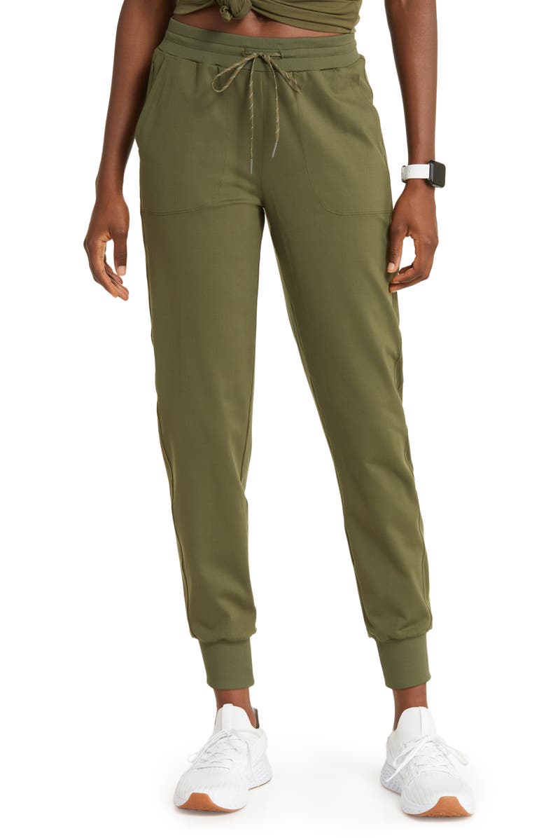Zella Live In Pocket Joggers, Main, color, Olive Night