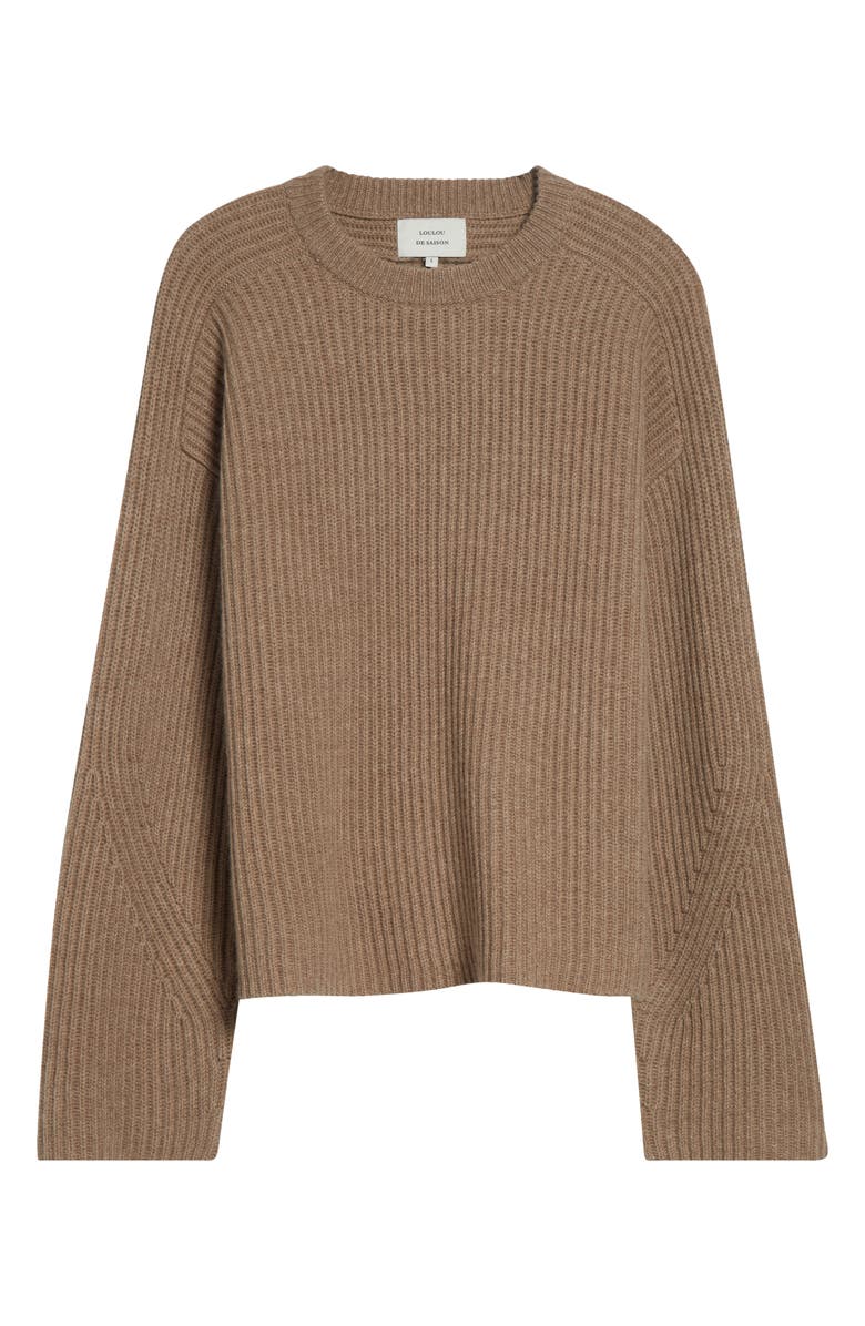 LOULOU DE SAISON Axel Cashmere Crewneck Sweater, Alternate, color, Taupe Melange