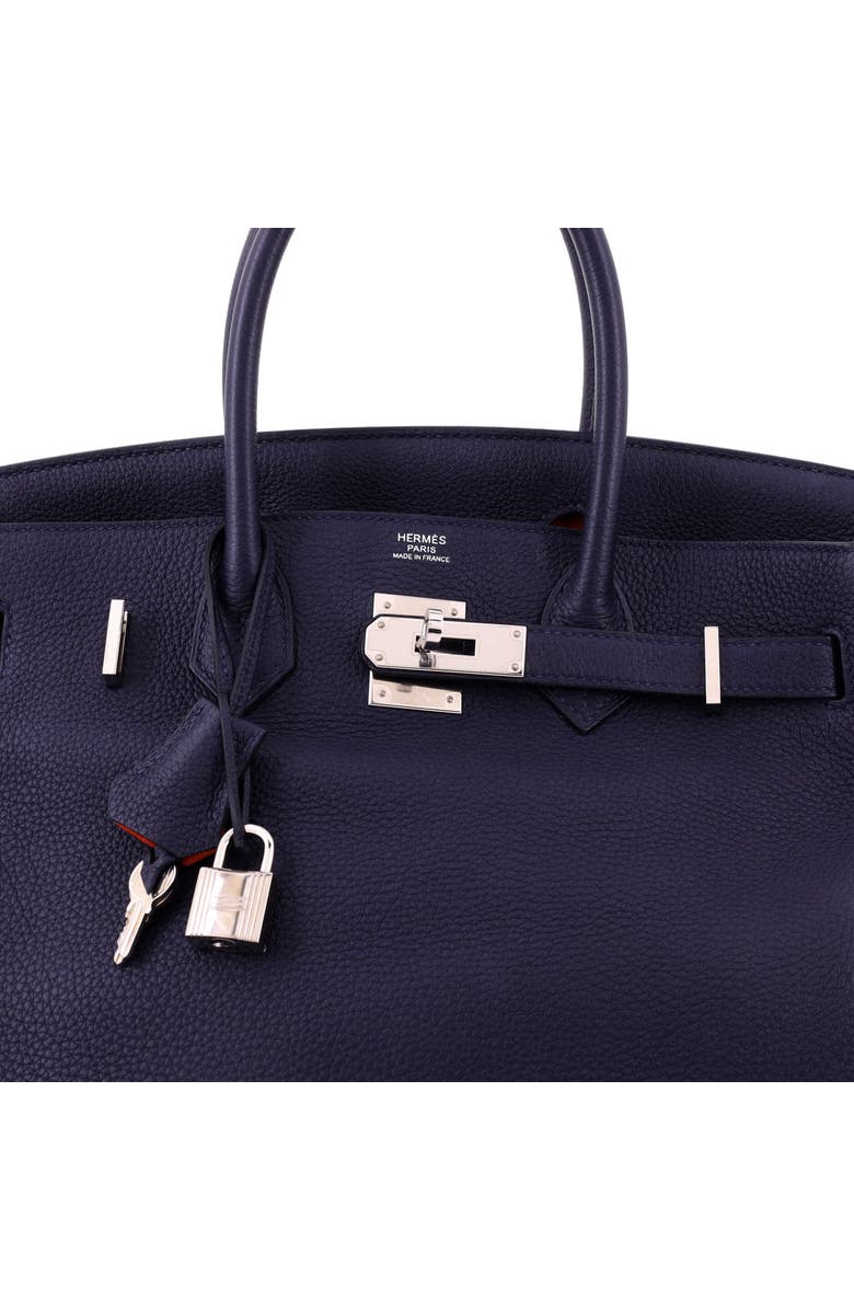 Pre-Owned Hermes Birkin Handbag Verso Togo with Palladium Hardware 30, Alternate, color, Vero - Bleu Nuit/Orange Poppy