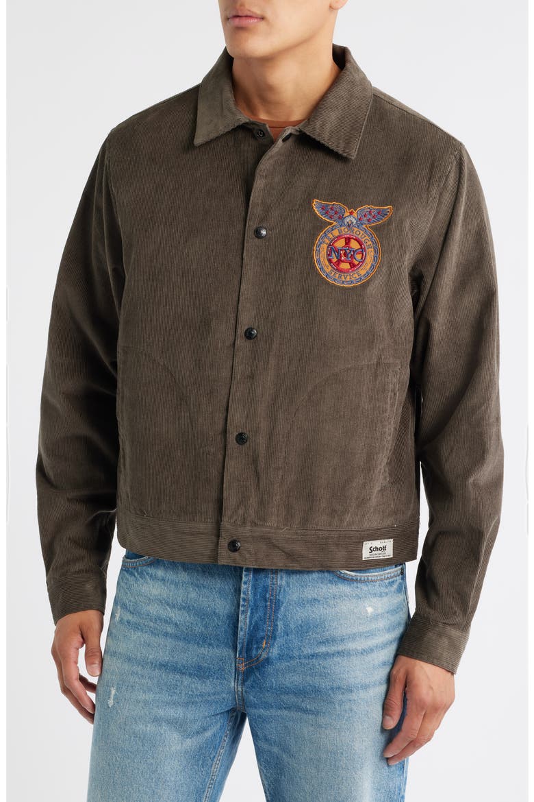 Empire State Cotton Corduroy Trucker Jacket, Alternate, color, OLIVE