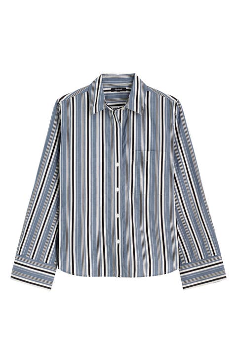 The Signature Y-Neck Shirt in Poplin