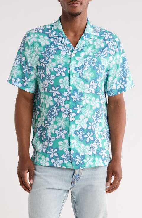 Floral Seersucker Camp Shirt