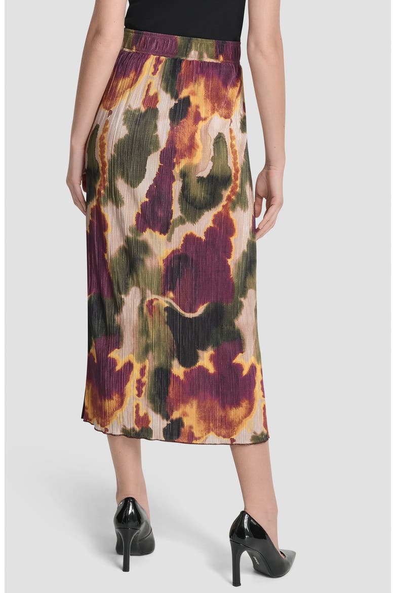 Print Plissé Midi Skirt, Alternate, color, INK DIFFUSION