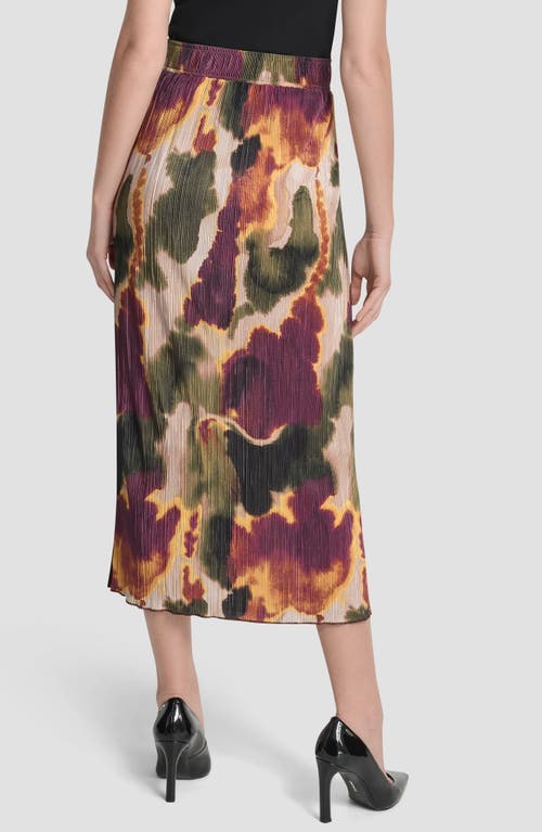 Dkny Print Plissé Midi Skirt In Multi