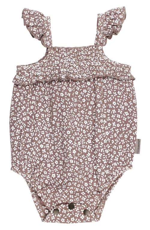 L'ovedbaby Floral Organic Cotton Gauze Bubble Romper In Almond Floral