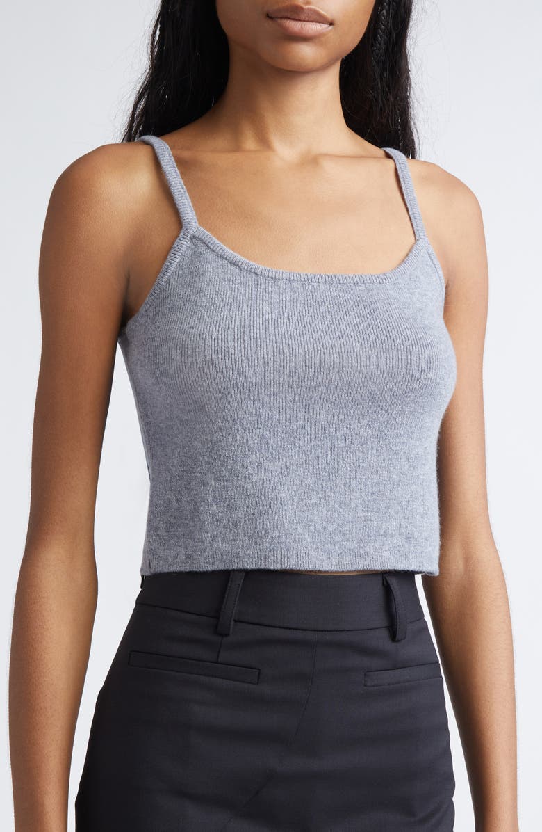 MONSE Tie Scarf Cashmere Camisole Sweater, Alternate, color, Grey