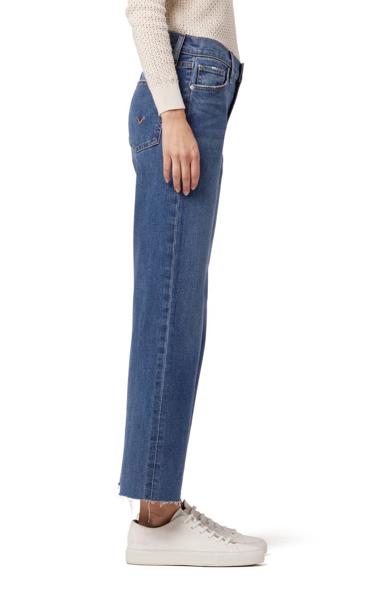 Hudson Jeans Rosie High Waist Raw Hem Stretch Ankle Wide Leg Jeans, Alternate, color, 