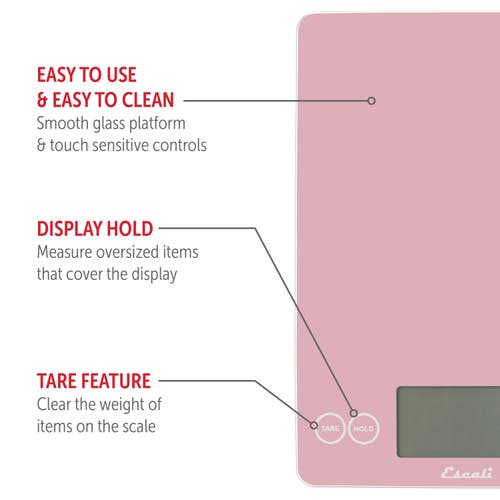 Escali Arti Classic Glass Digital Scale In Pink
