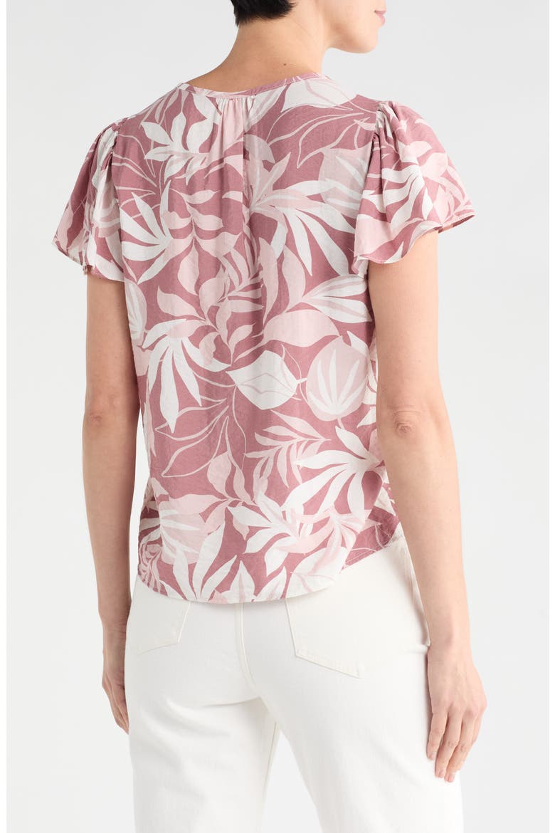 V-Neck Flutter Sleeve Top, Alternate, color, PINK