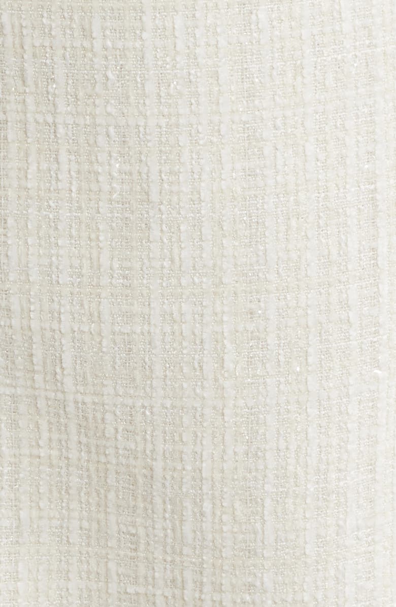 MOON RIVER Beaded Tie Detail Tweed Minidress, Alternate, color, Ivory