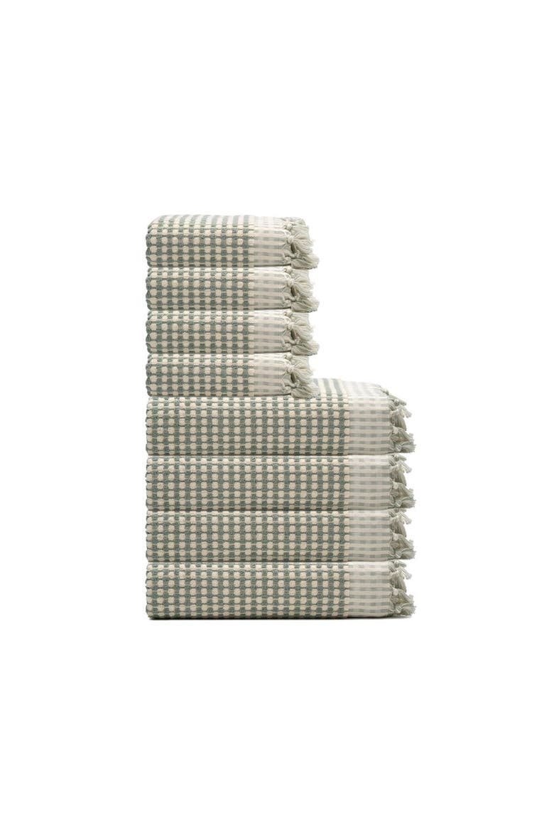 Dots Turkish Cotton Terry Towel Bundle, Main, color, Sage Green