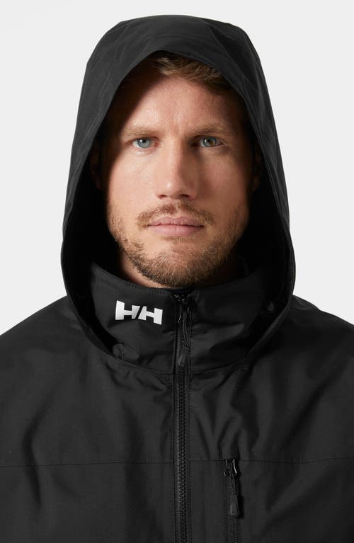 Helly Hansen Hooded Crew 2.0 Waterproof Midlayer Sailing Jacket In Black
