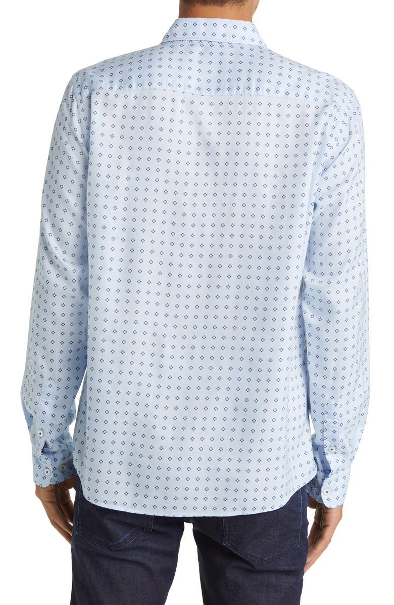 BOSS Roan Kent Slim Fit Foulard Print Cotton Button-Up Shirt, Alternate, color, 