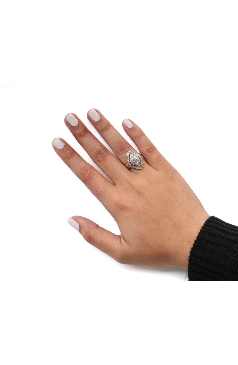 Haus of Brilliance 10K Yellow Gold 1.0 Cttw Diamond Cluster Ring, Alternate, color, Yellow