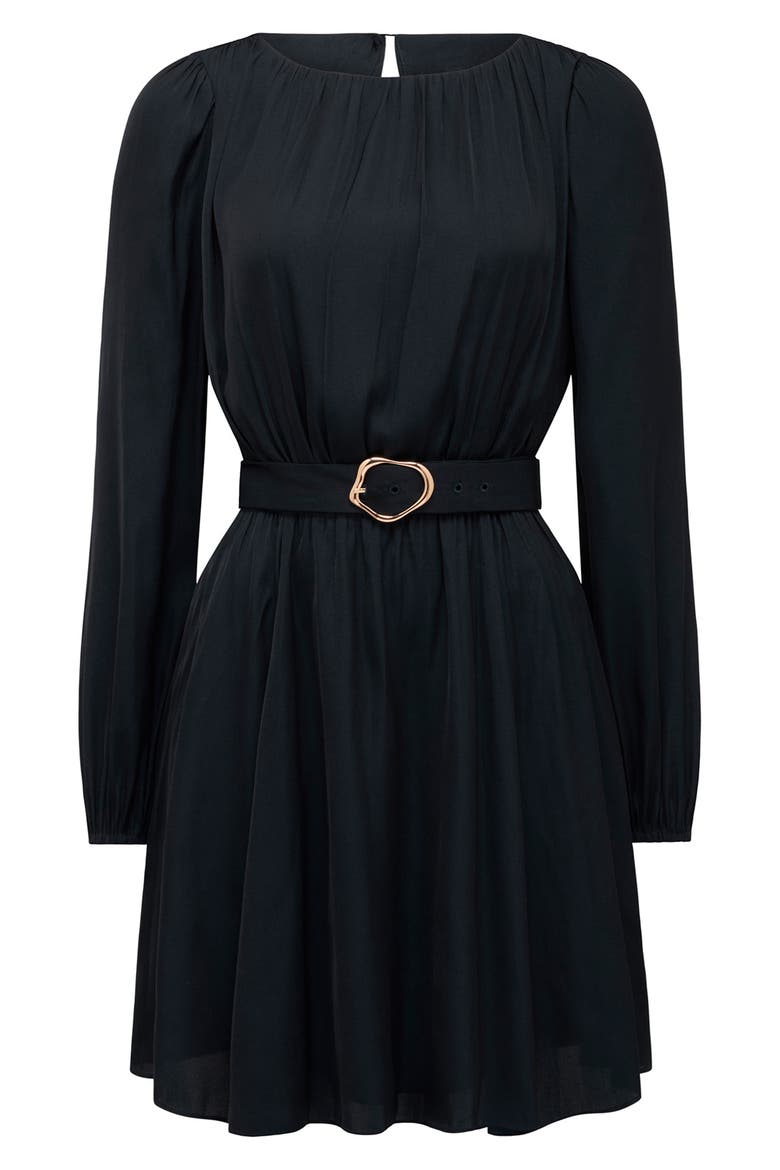 Florentine Long Sleeve Minidress, Alternate, color, NAVY