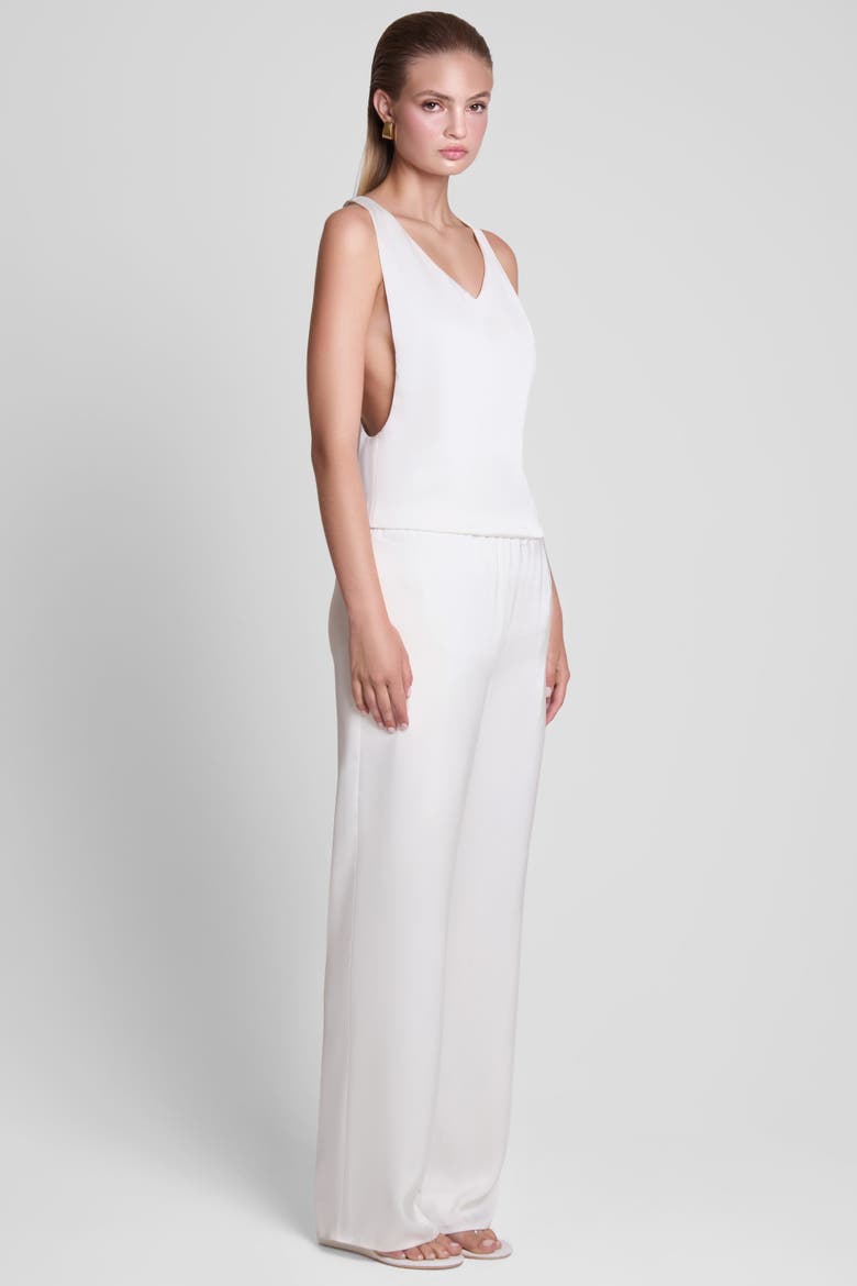 Soho Satin Straight Leg Pants, Alternate, color, White