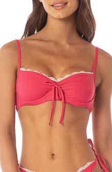 Maaji Cherry Crush Karl Reversible Lace Trim Underwire Bikini Top