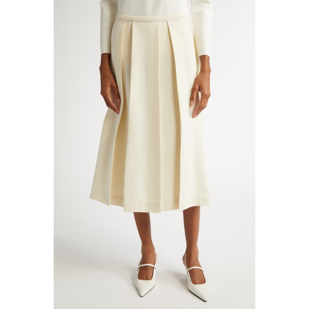 Totême White Skirt With Cannon Pleats
