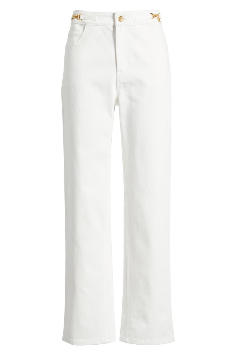 June Goldtone Trim Denim Jeans, Alternate, color, WHITE