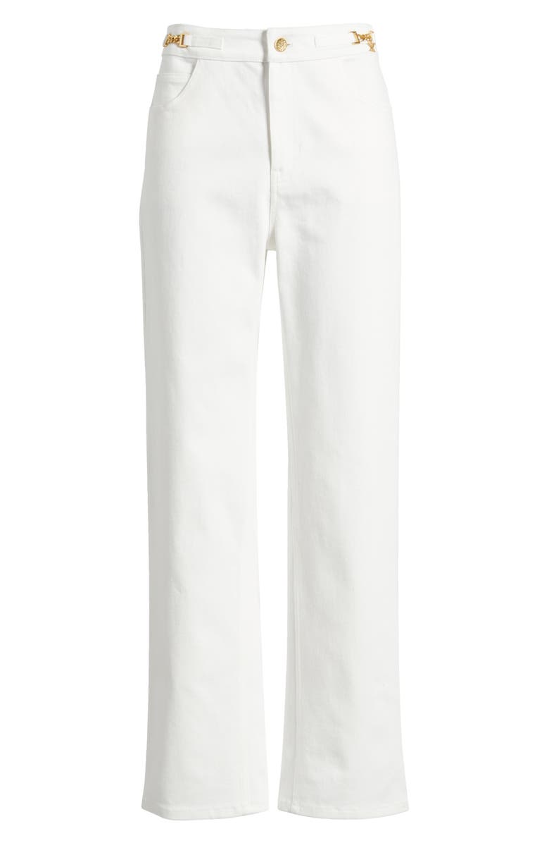 KOBI HALPERIN June Goldtone Trim Denim Jeans, Alternate, color, White