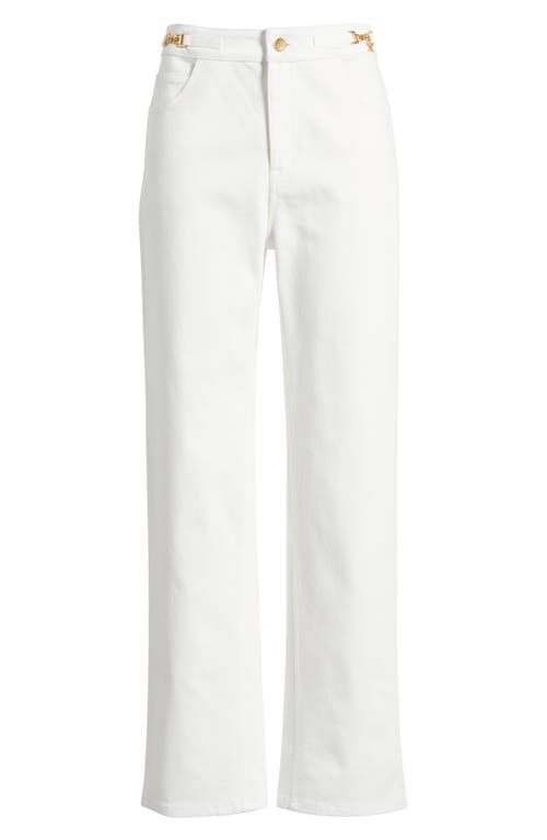 Kobi Halperin June Goldtone Trim Denim Jeans In White