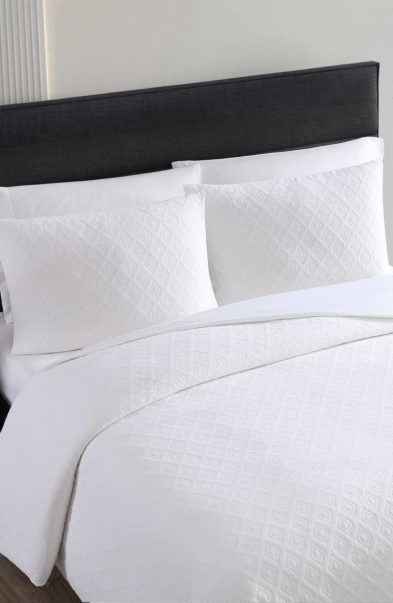 Vera Wang Double Diamond Jacquard Duvet Cover & Shams Set, Alternate, color, 