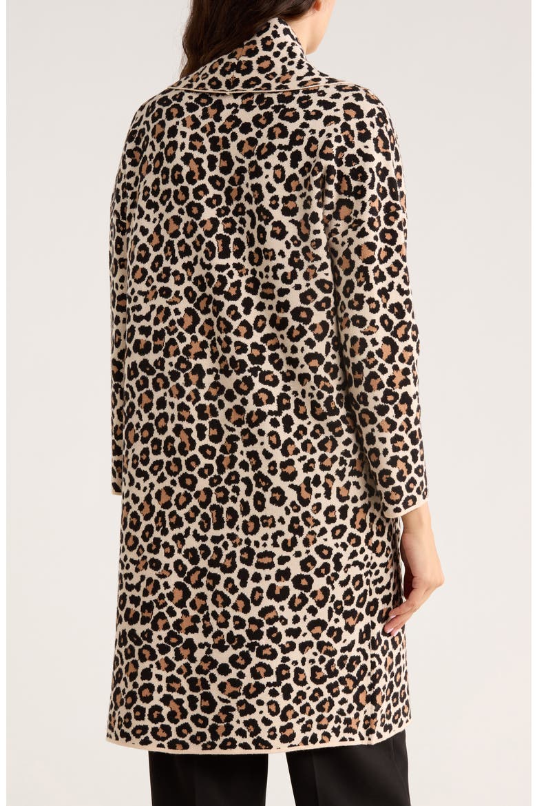 Alicia Open Front Long Cardigan, Alternate, color, KEIRA LEOPARD
