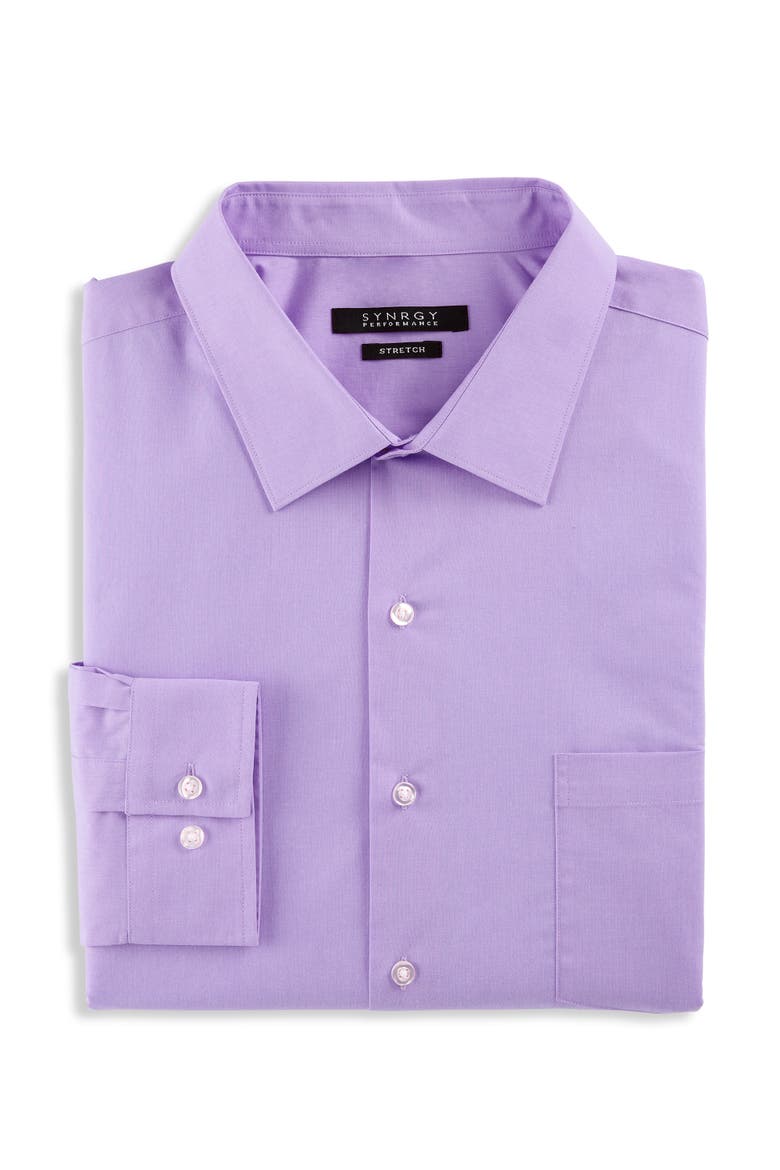 Big & Tall Performance Heather Dress Shirt, Main, color, LILAC HEATHER