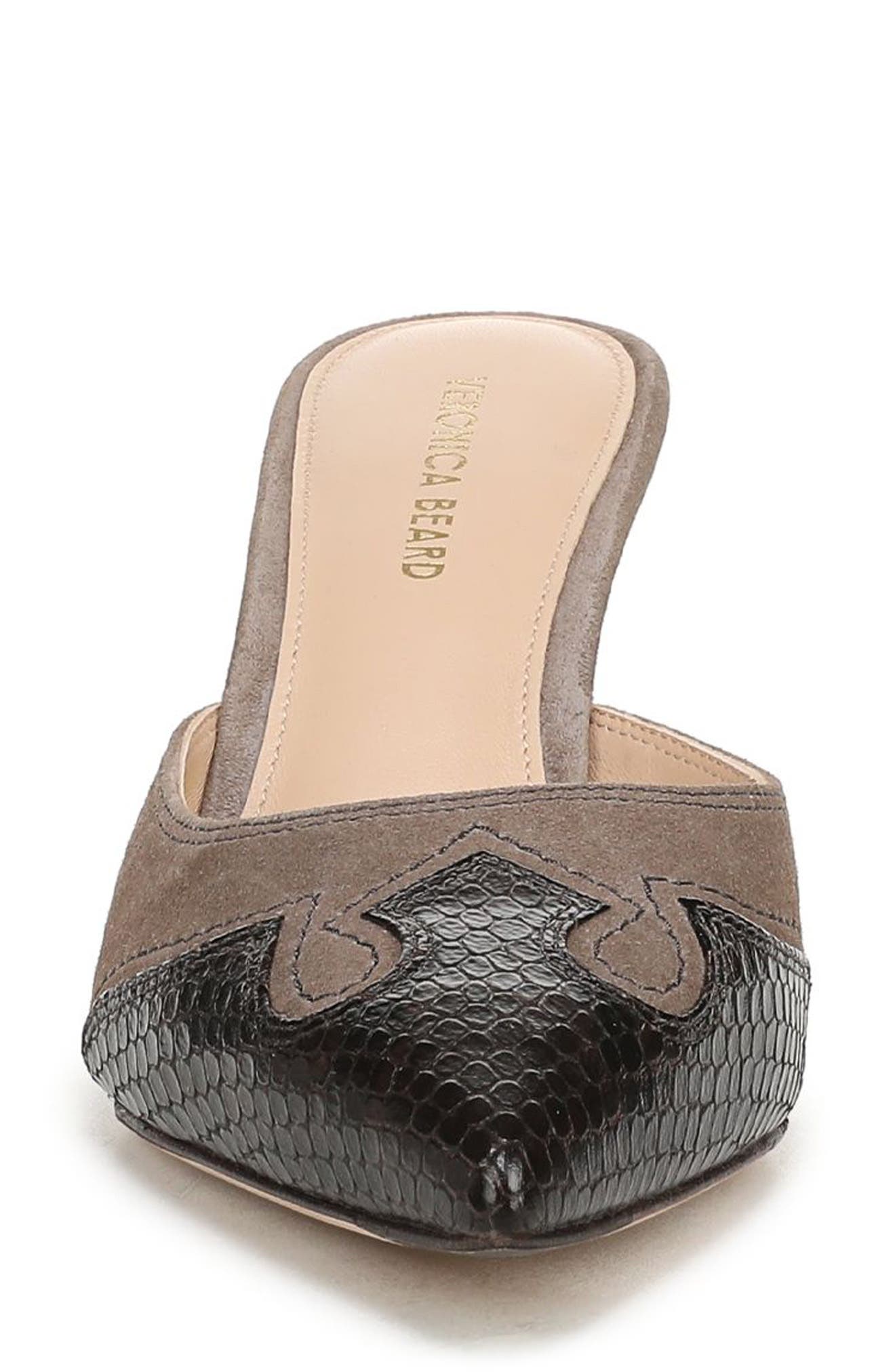 Lisa Pointed Toe Heeled Mule, Alternate, color, BARK/ ESPRESSO