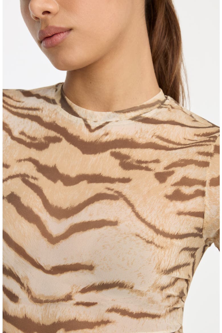 Printed Mesh T-Shirt, Alternate, color, BROWN TIGER